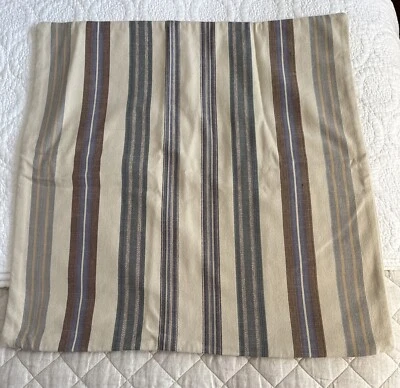 POTTERY BARN KASH STRIPED PILLOW COVER in NATURAL 24” SQUARE CLASSIC - Image 1 of 4