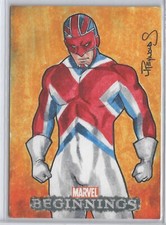 Marvel Beginnings Series 1 Sketch Card Captain Britain by Reynolds GPC