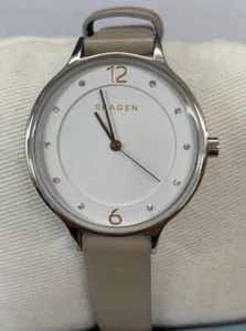 SKAGEN Anita White Dial Beige Leather Ladies Watch SKW2648 - Picture 1 of 1