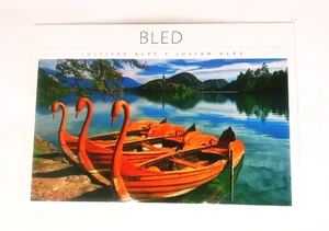 Bleder See Burg Slowenien Schwanenboote Postkarte Chrom Ära Kontinental - Bild 1 von 2