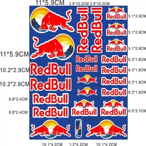 Red Bull Reflective Sticker Helmet Bike Side Universal Use Durable Decal 25x30cm - Picture 1 of 8