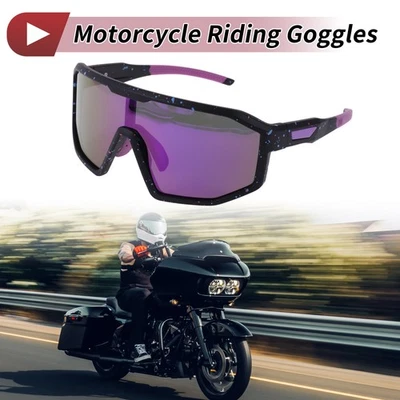 1 Pc Gafas de Montar Motocicleta Púrpura Negro con Puntos Azul Púrpura y Rojo PC Foto 1 de 4