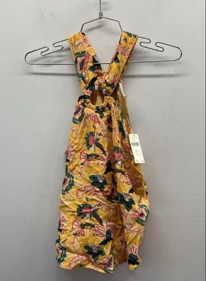 Camiseta sin mangas Maeve Anthropologie espalda cruzada amarilla floral para mujer 6P nueva con etiquetas Foto 1 de 4