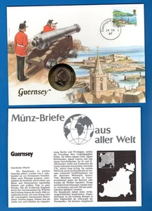 STAMPS & COINS COVERS- 5 pence (1987) Guernsey, 1987, Philswiss-**/# - Picture 1 of 2