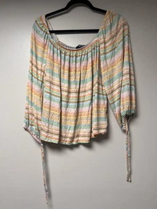 a.n.a Women’s Multicolored Top With Elastic Size XL - Picture 1 of 6