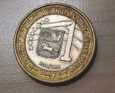 Venezuela 2007 1 bolívar bimetálico Foto 1 de 2