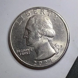 2021-P WASHINGTON QUARTER (ERROR)(DIE CHIP ON HAT)CROSSING THE DELAWARE - Picture 1 of 12