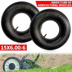 2x Schlauch 15x6.00-6 mit ventil für diverse Aufsitzmäher Rasentraktor DHL - Bild 1 von 14
