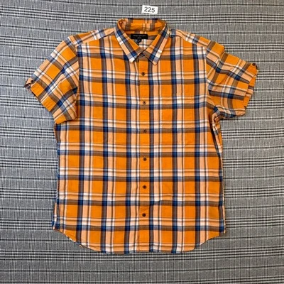 Banana Republic Men's Shirt Orange Plaid Cotton Button-Up Slim Fit Casual Size L - Image 1 of 4
