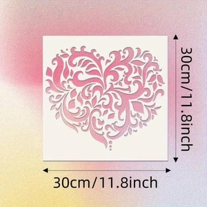 XL Wirbel Herz Schablone 12" x 12" Designs für Fliesen & Handwerk - Bild 1 von 2
