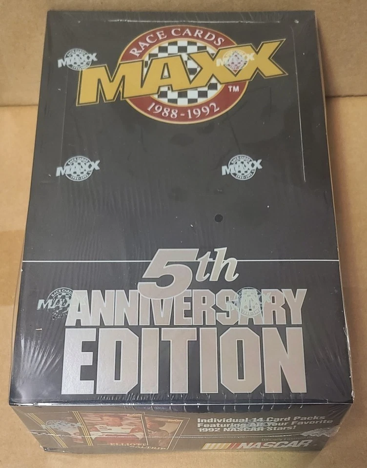 1992 MAXX Race Trading Cards NASCAR 5TH Anniversary Factory Sealed Black Box - Image 1 of 1