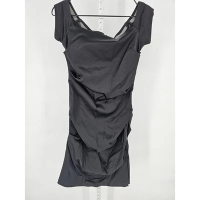 Vestido de cóctel negro Betsey & Adam para mujer talla 10 hasta la rodilla con hombros descubiertos Foto 1 de 4