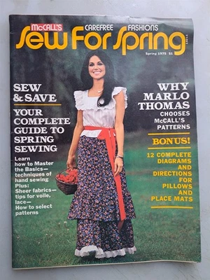 McCalls Sew for Spring - Carefree Fashions- Spring 1975 Marlo Thomas Cover - Image 1 of 3