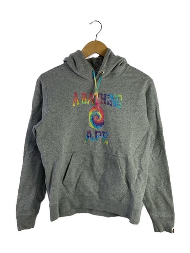 A BATHING APE (BAPE) Felpa con cappuccio BAPE A BATHING APE tie dye pullover S grigio cotone tinta unita #ED AZA