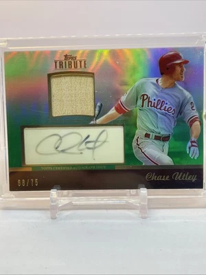 2011 Topps Tribute Chase Utley 66/75 Auto Autograph Bat Relic Card Phillies - Image 1 of 4