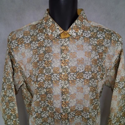 Barabas Men's Button Front Shirt XXL Green White Gold Long Sleeves New No Tags - Image 1 of 4