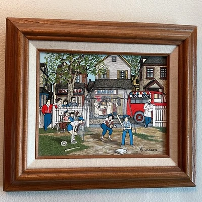 Винтажная картина бейсбольный сериграф с автографом H. Hargrove (Nicolo Sturiano) Sandlot - Изображение 1 из 4