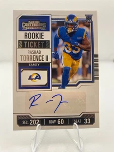 Biglietto Rashad Torrence II 2023 Panini Contenders #192 Rookie Auto Rams - Foto 1 di 2
