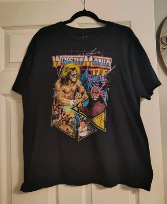 WWE Officially Licensed WrestleMania VI XL Shirt, Ultimate Warrior, Randy Savage - Image 1 of 2