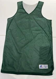 Vintage Russell Athletic Medium Mesh Reversible Basketball Jersey Green White - Picture 1 of 4