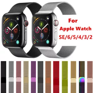 38/40/42/44mm For Apple Watch Strap Band Series 9 8 7 6 SE 5 Milanese Steel Loop - Picture 1 of 12