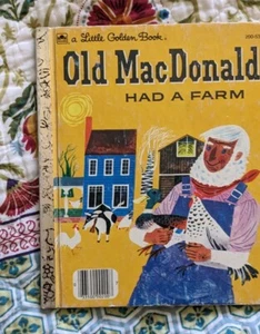 VTG Children's Little Golden Book"OLD MacDONALD HAD A FARM Unk Print Year - Foto 1 di 4