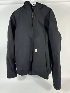 Chaqueta Carhartt de Lona para Hombres L Alta Con Capucha Negra Acolchada 3M Thinsulate - Imagen 1 de 16