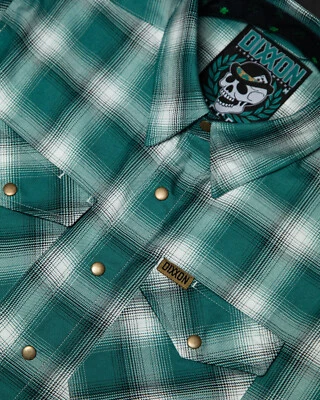 Dixxon Flannel Mens Green Pearl Snap Russell Irish St Patricks Day (All Sizes) - Image 1 of 4