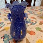 Vintage Blue Murano Millefiori Glass Vase-1 Broken Handle