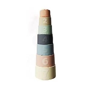 Moonkie Stapelbecher Spielzeug, neu, Silikon weiches Beißspielzeug, Alter 6+ Monate - Bild 1 von 4