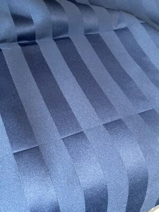 Brocade Satin Stripe Fabric, Dark Blue/Navy, 3 Yards - Picture 1 of 9