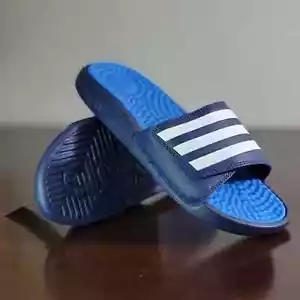 Adidas Adizzage TND Sandali Slide Regolabili Blu Navy Bianco Unisex Nuovi F35564 - Foto 1 di 8
