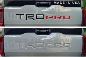 VINYL - GLOSS BLACK RED TAILGATE Letters for Toyota Tundra TRD Pro 22 23 24 2025 - Picture 1 of 11