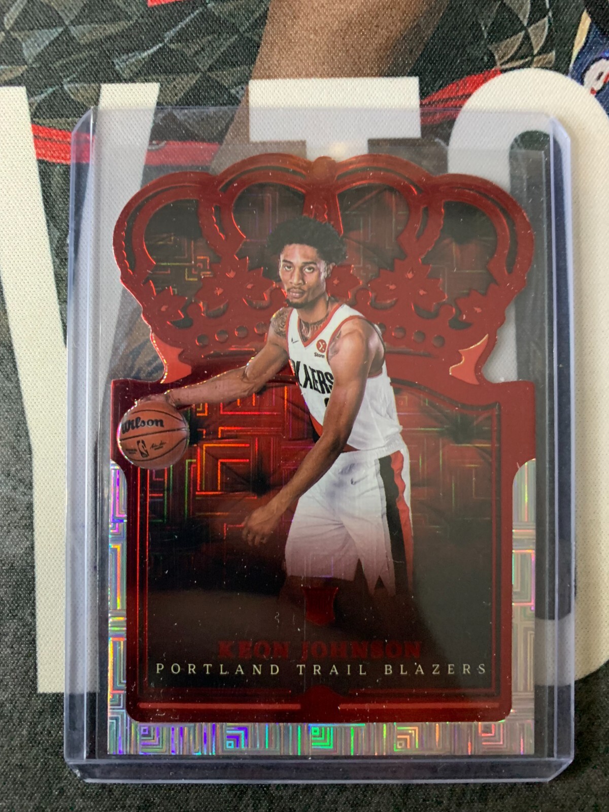 2021-22 Panini Crown Royale Keon Johnson Asia Red Rookie RC #63 Trailblazers SP