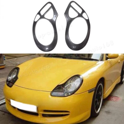 Cubierta de luces delanteras de fibra de carbono 2 piezas para Porsche Boxster 2003 2004 Foto 1 de 4