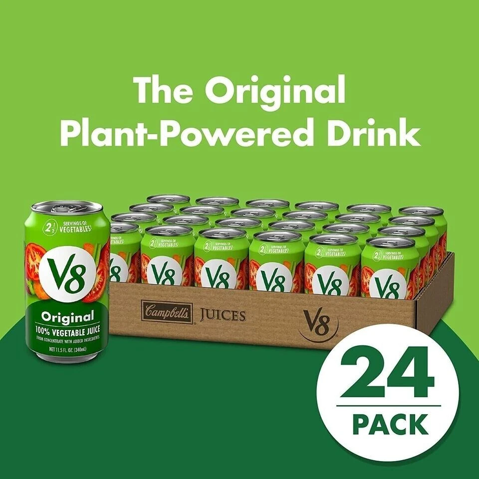 V8 Original Jugo 100% Vegetales, Mezcla Vegetales con Jugo de Tomate (Pack de 24) Foto 1 de 4