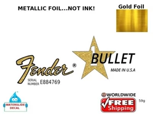 Fender Bullet Guitar Decal Foil Waterslide Headstock Restoration 59g - Picture 1 of 1