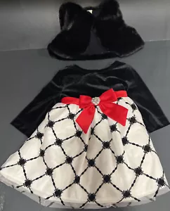 Vestido de malla bordada de terciopelo elástico ediciones raras con carcasa sintética 6-9 meses - Imagen 1 de 6