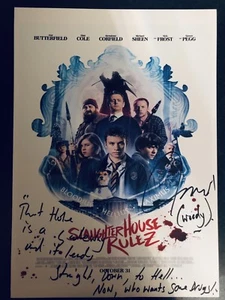 Nick Frost Signed Slaughter House Rulez  Poster With Quote And Exact Photo Proof - Picture 1 of 2