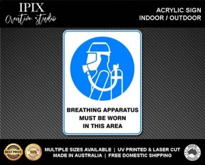 BREATHING APPARATUS MUST BE WORN IN THIS AREA - MANDATORY | ACRYLIC | SIGN | HEA - Bild 1 von 6