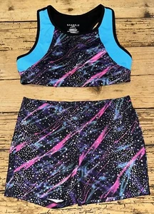 Danskin Now Girls XL 14-16 (Top) L 10-12 (Bottom) Galaxy Matching Set NWOT - Picture 1 of 9