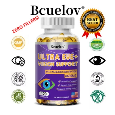 BCUELOV Vitamine oculari ad alto dosaggio con luteina, zeaxantina, vitamina A ed estratto di carote