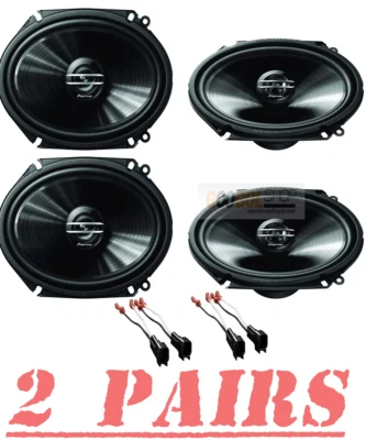 For 1999-14 Ford F-150 Pioneer 6x8” (5x7") 250W Front & Rear Car Speaker Upgrade - Image 1 of 4