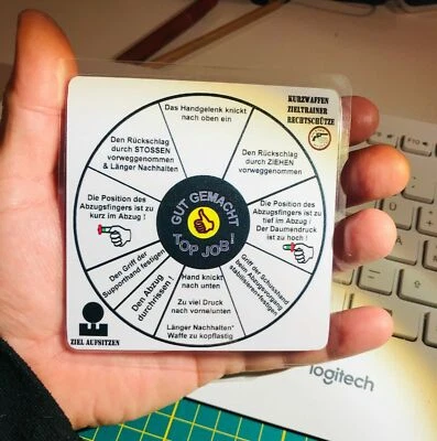 Zieltrainer Kurzwaffen 10x10 laminiert für Pistolen Revolver Zielscheibe KK