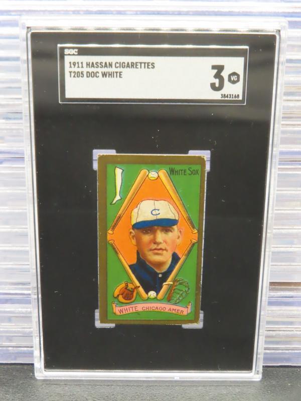 1911 Hassan Cigarettes T205 Doc White SGC 3 Chicago White Sox VG