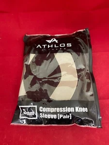 Athlos Fitness Compression Knee Sleeve (Pair) 5mm XXL NEW Black/Gray - Picture 1 of 5