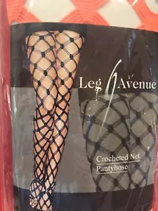 Leg Avenue Crocheted Net Pantyhose Orange Adult one size - Picture 1 of 2