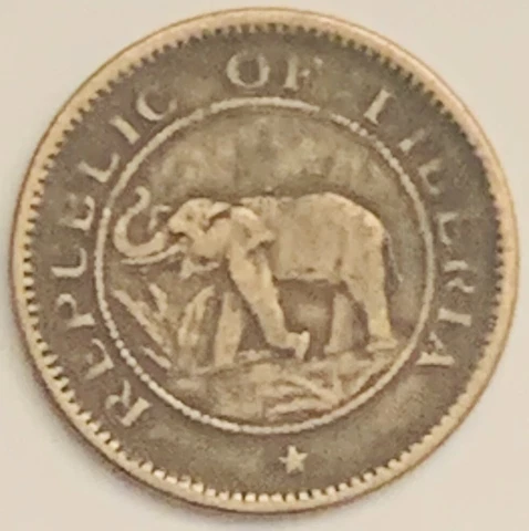1937 Liberia 1/2 Cent KM# 10 Circulated Condition Cover
