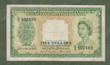 M-Malaya and British Borneo-p2 - 5 Dollars 1953 s/488 BB