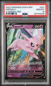 2022 POKEMON SWSH BLACK STAR PROMO V HEROES TINS #201 ESPEON V PSA 10 - Picture 1 of 1